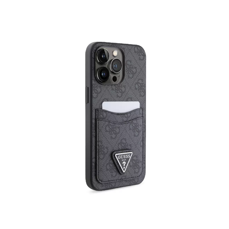 GUESS HC DOUBLE CARD TRIANGE BLACK IP15 PRO MAX