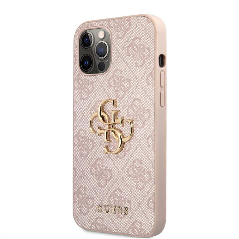 GUESS HC PU LEATHER 4G METAL LOGO PINK IP15 PRO MAX