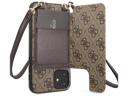 GUESS HC CROSSBODY CORD 4G PRINT BROWN IP15 PRO MAX