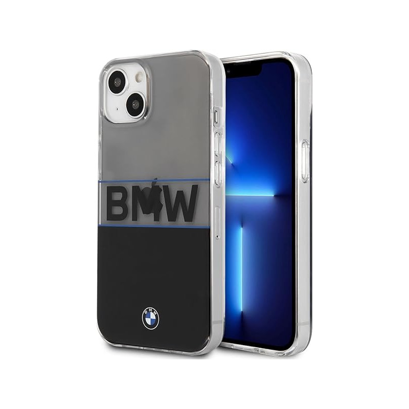 BMW M HC PC/TPU SILVER STRIPES TRANSP IP13 PRO MAX