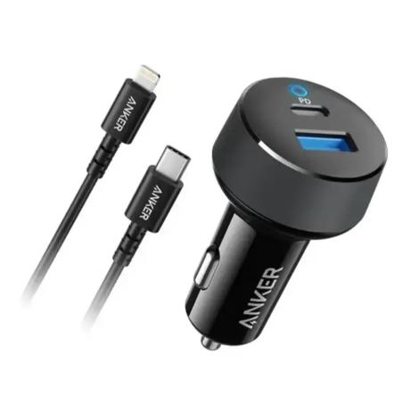 شاحن سيارة Anker PowerDrive Classic PD مع كابل USB-C إلى Lightning | تواصل ليبيا